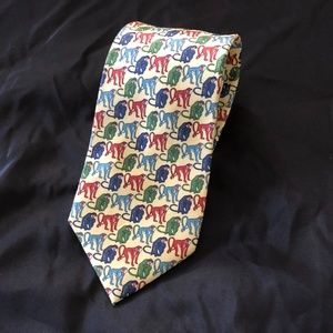 LANDS' END Monkey Neck Tie Yellow Primary Colors